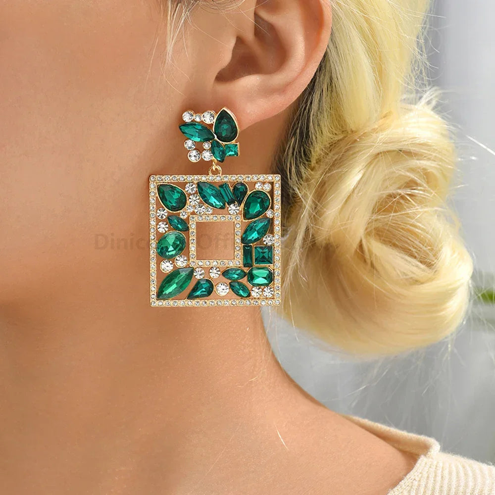 Colorful Crystal Earrings - Piña Colada
