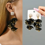 Boho Multicolor Cotton Flower Earrings - Piña Colada