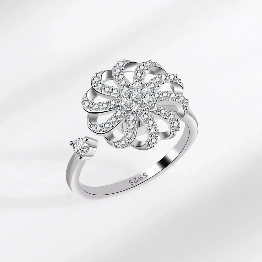 Spinner Ring Crystal Flower - Piña Colada