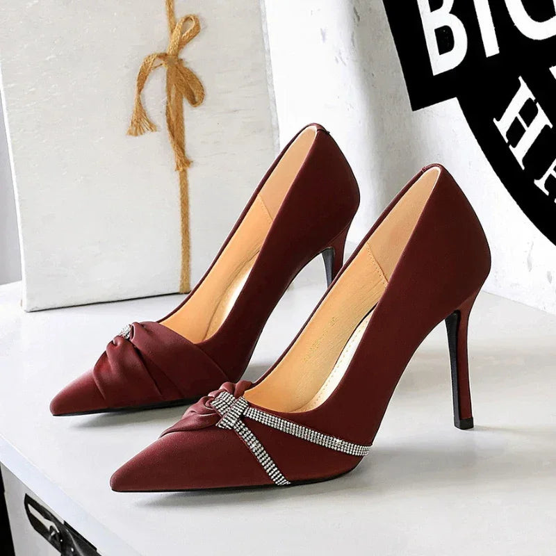 High Heels Rhinestone Bow - Piña Colada
