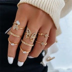 Boho Zircon Rings Set - Piña Colada