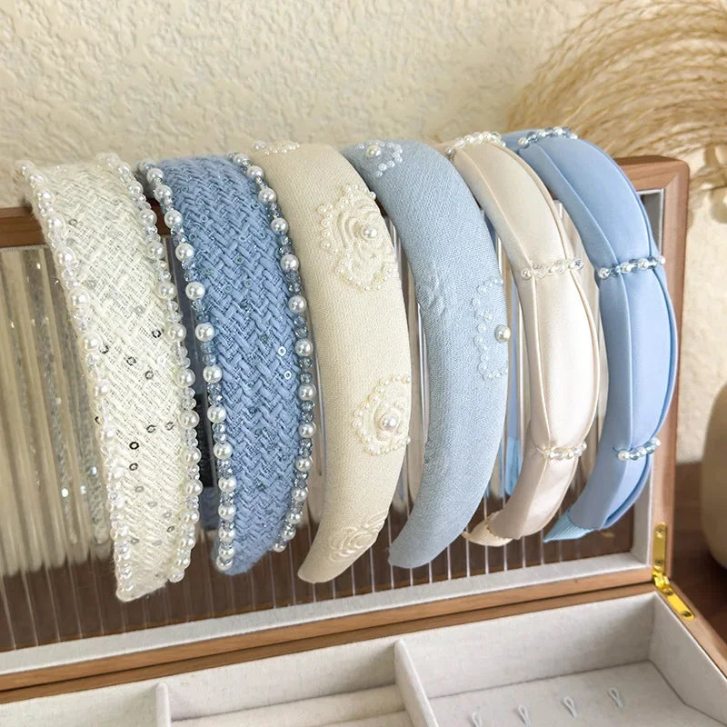 Print Pearl Crystal Headband - Piña Colada