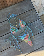 Trend Triangle Stripped Swimsuit - Piña Colada
