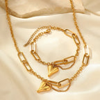 Stainless Steel Heart Jewelry - Piña Colada