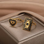 Evil Eye Rings Stainless Steel - Piña Colada