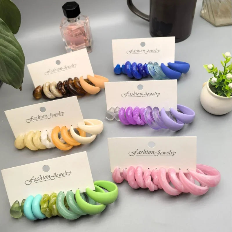10pcs Earrings Hoops - Piña Colada