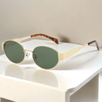 Sunglasses Advanced Metal Sunglasses Fashion Oval - Piña Colada