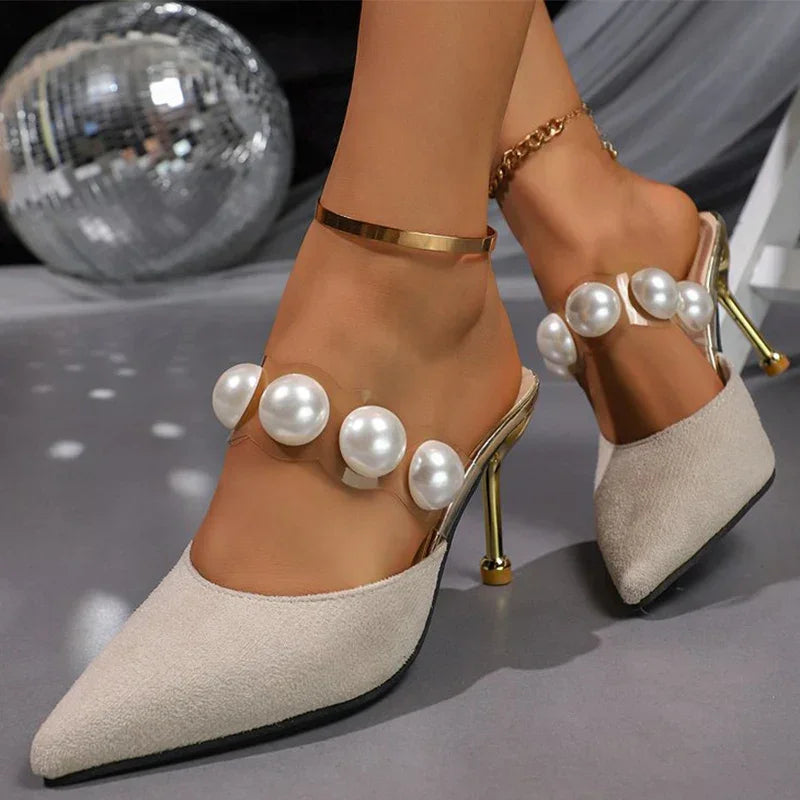Pearl Heel Height Slippers for Women - Piña Colada