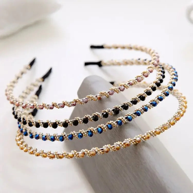 Crystal Pearl Rhinestone Hairband - Piña Colada