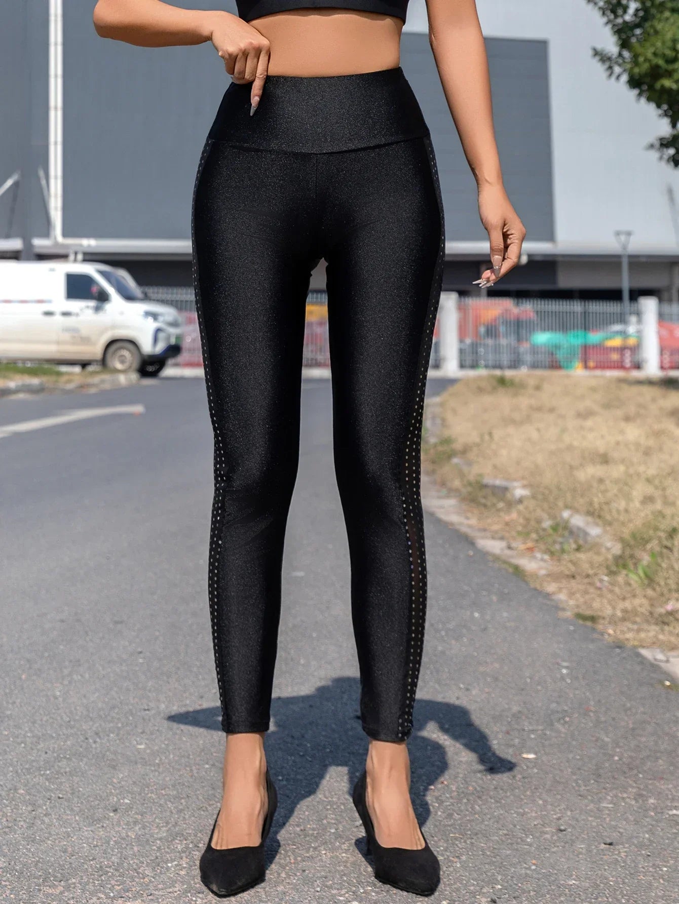 Solid High-Waist Stretch Leggings – Everyday Essential - Piña Colada