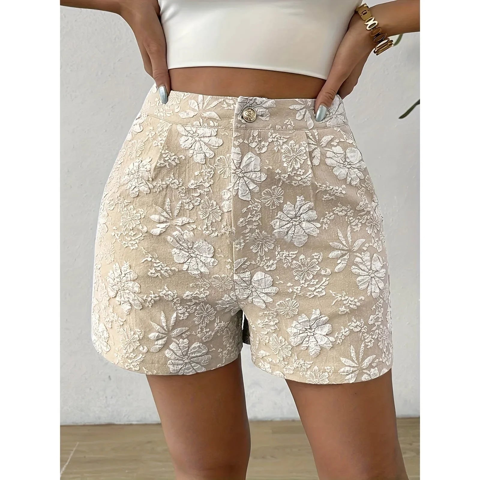 Floral Low Waist Shorts – Casual Fit - Piña Colada
