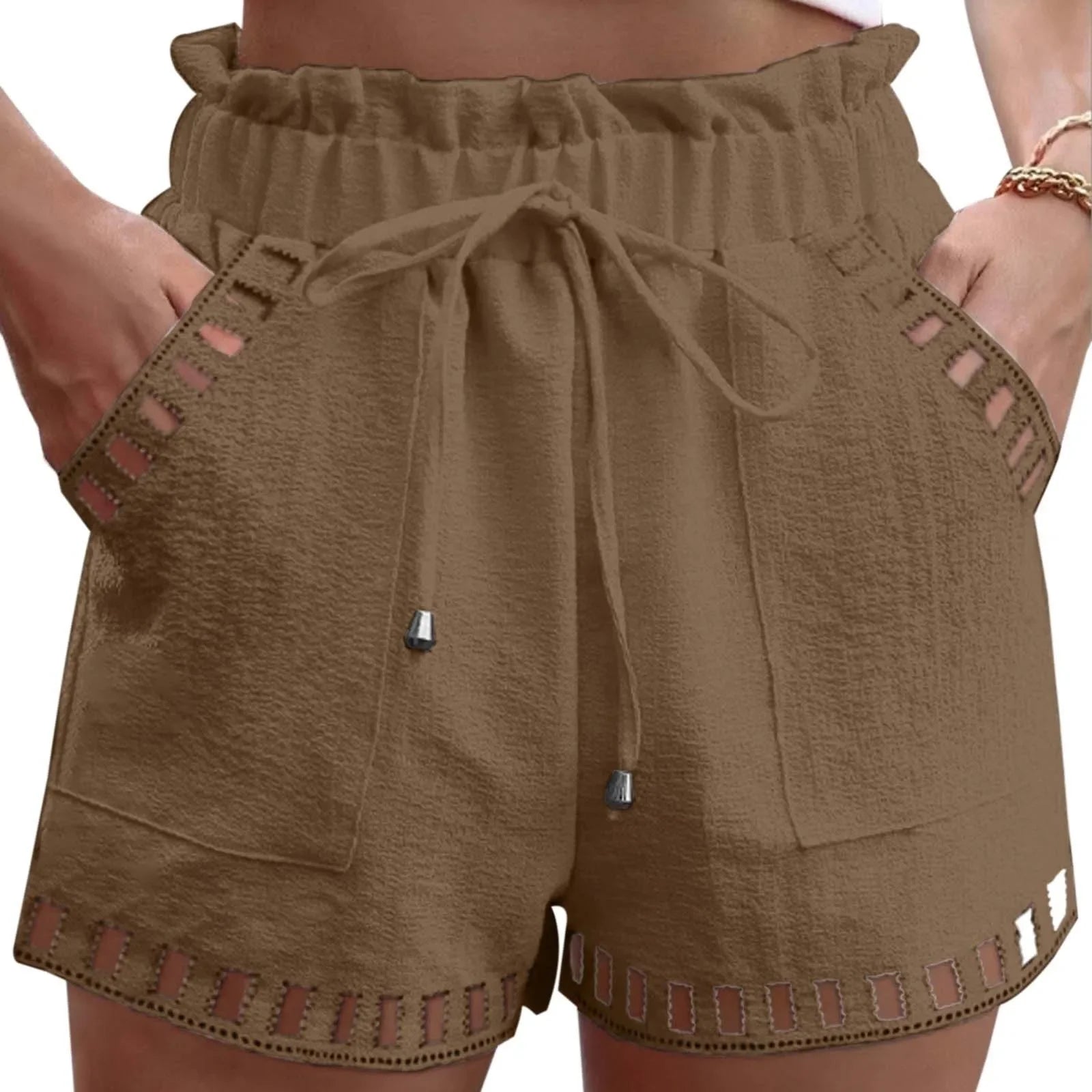 Cotton Linen Shorts Women - Piña Colada
