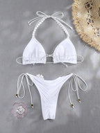 Floral Print Bordered Bikini Set