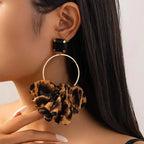 Retro Leopard Earrings - Piña Colada