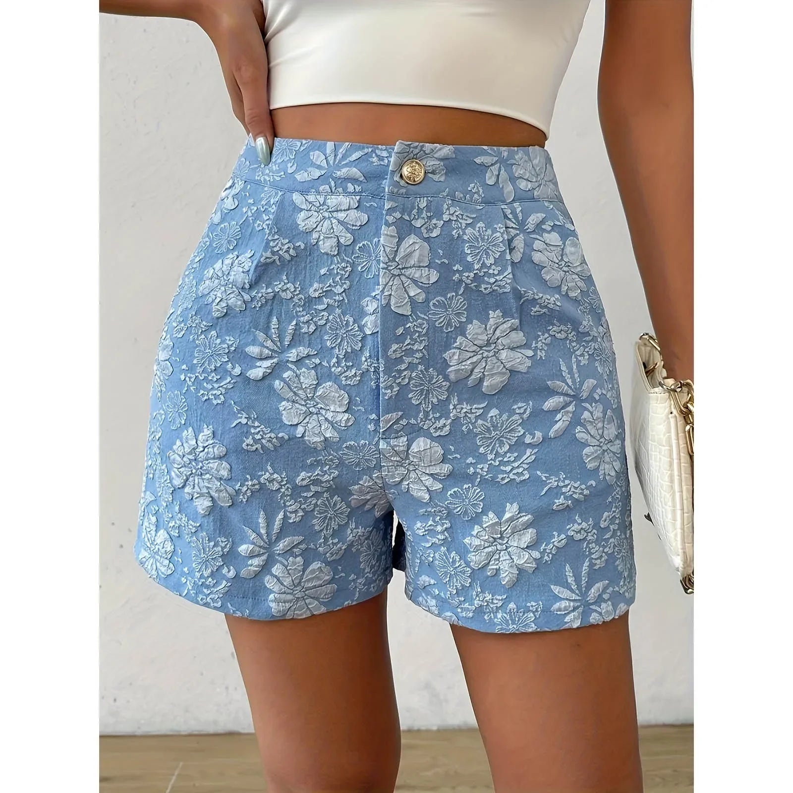 Floral Low Waist Shorts – Casual Fit - Piña Colada