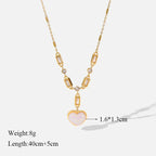 Trendy Stainless Steel Ball Pendant Necklace for Women - Piña Colada