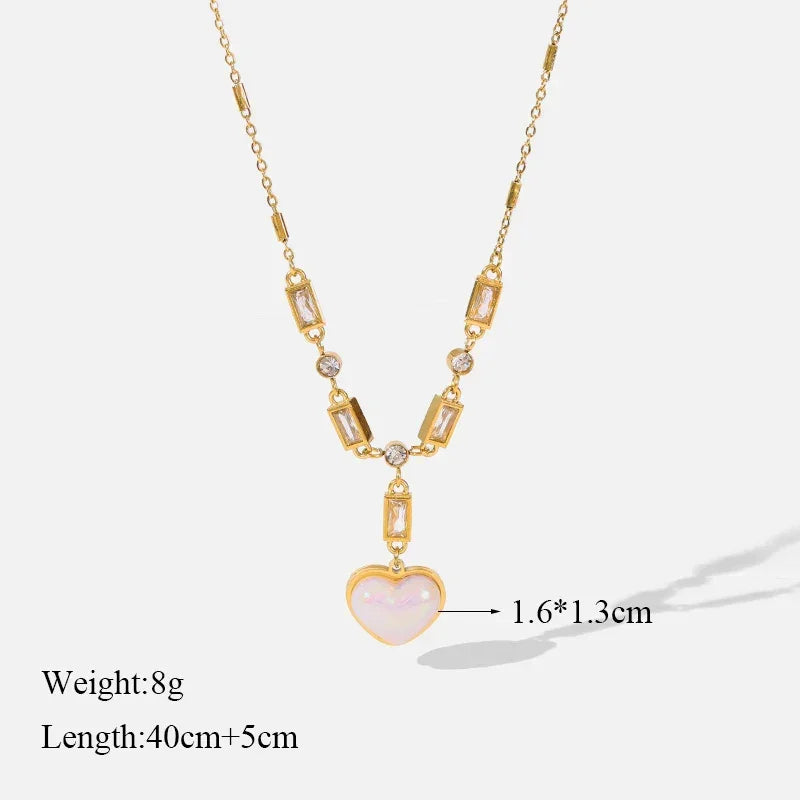 Trendy Stainless Steel Ball Pendant Necklace for Women - Piña Colada