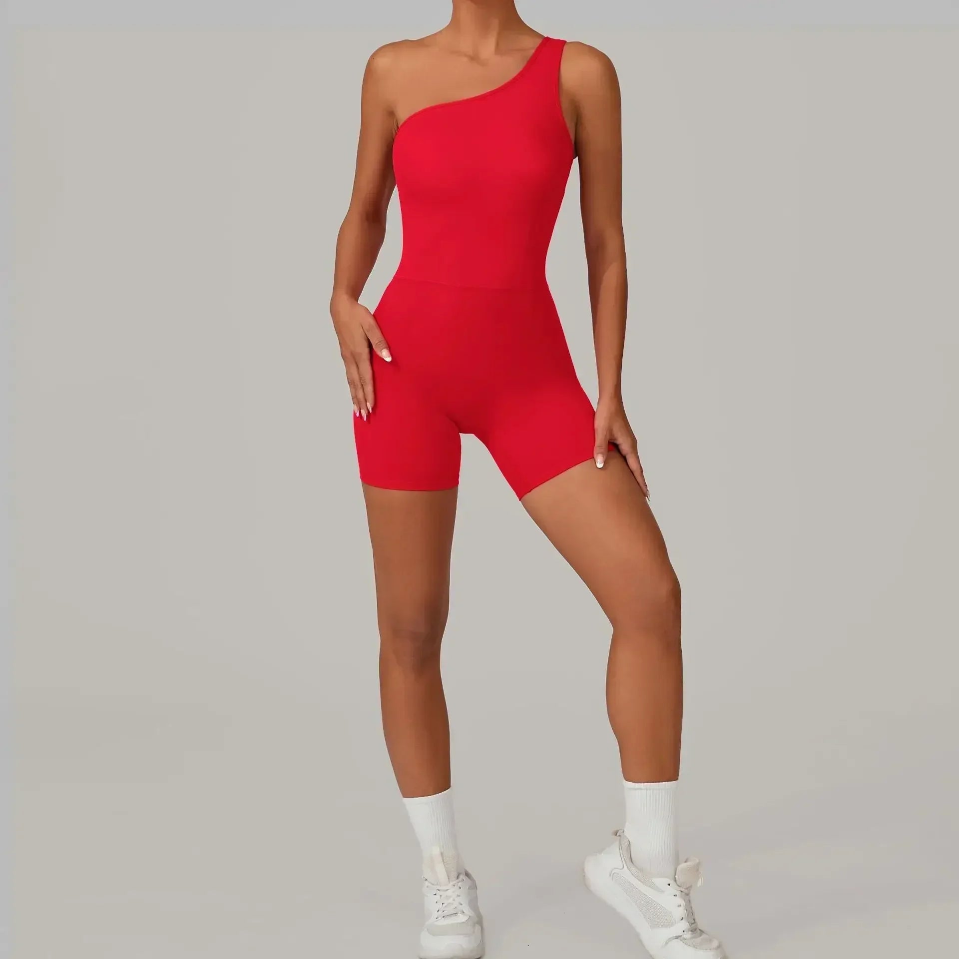 Women's Seamless Yoga Jumpsuit Sloping Shoulder Naked - Piña Colada