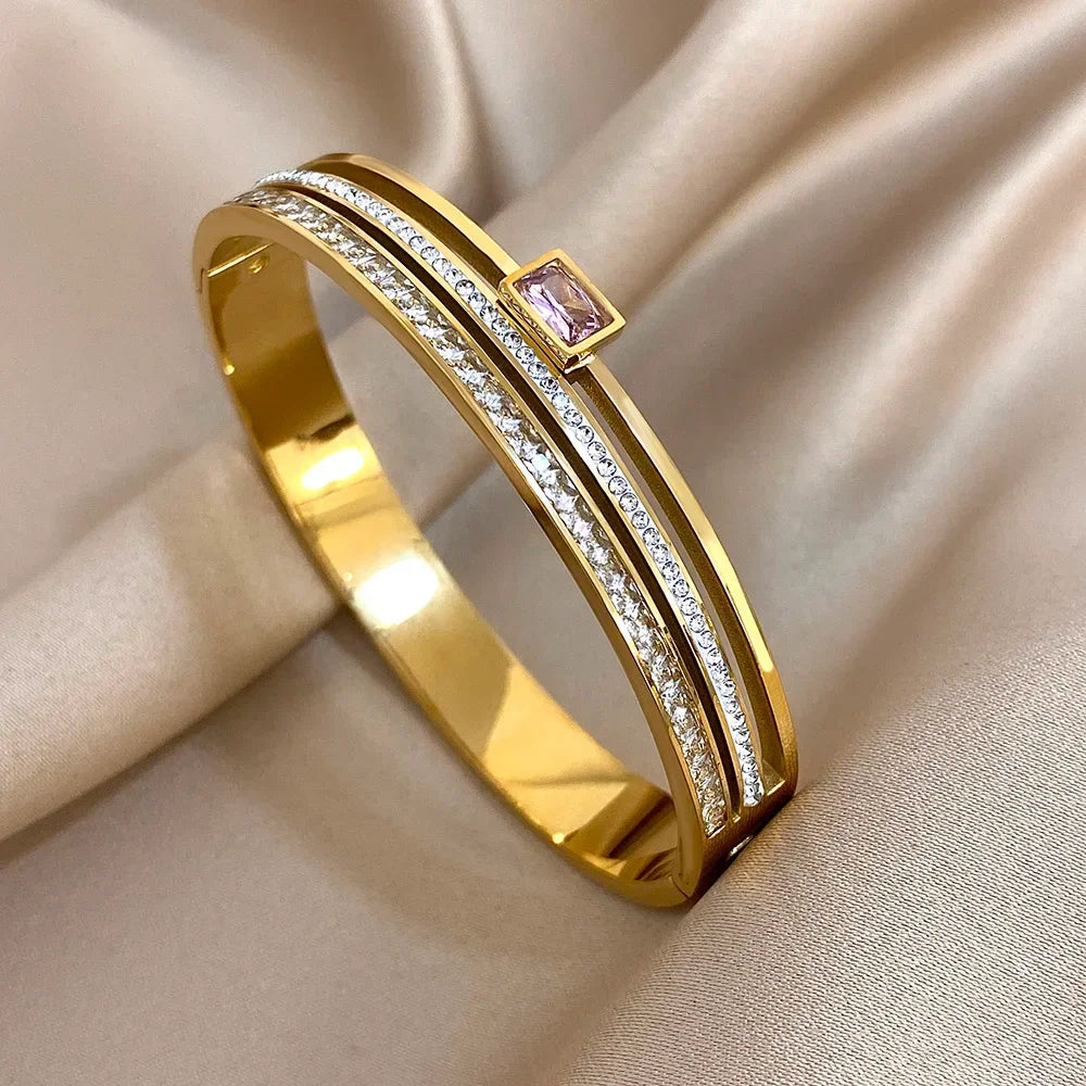 Stainless Steel Cuff Bracelet Color - Piña Colada