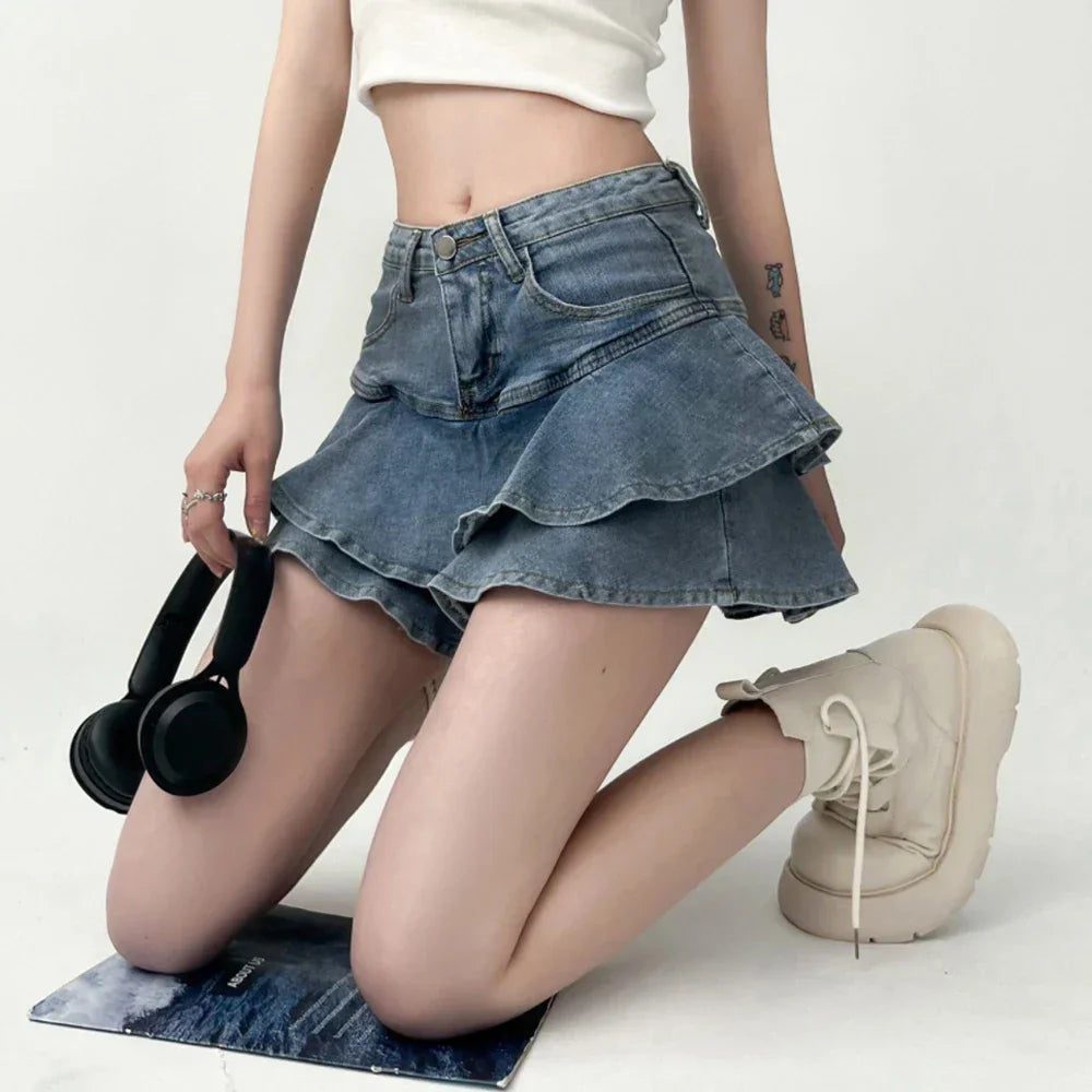 Vintage Denim Skirt - Piña Colada