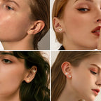 Moon-Shaped Screw-Back Stud Earring - Piña Colada