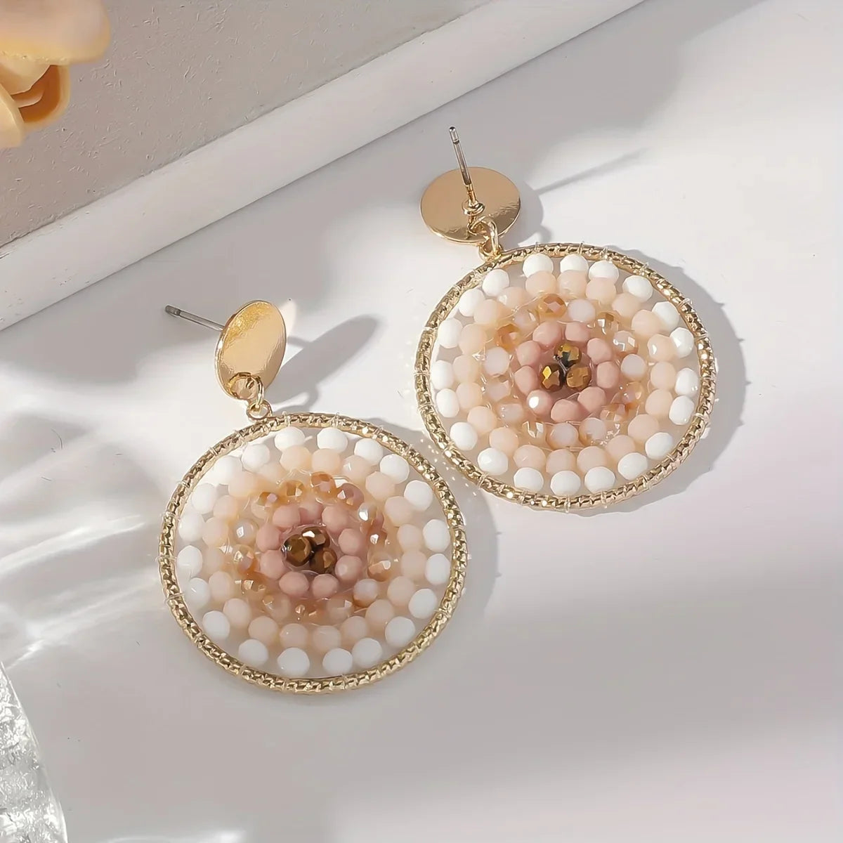 Bohemian Multicolor Crystal Drop Earrings - Piña Colada