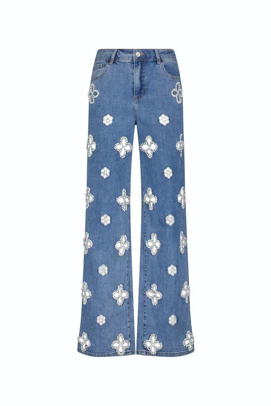 Casual Hollow Out Jeans Street Solid - Piña Colada