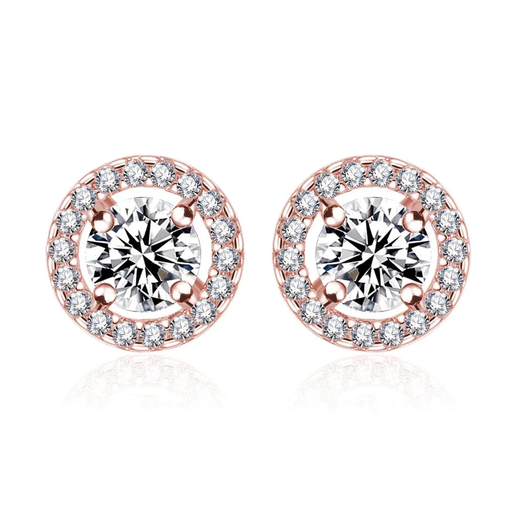 Crystal Zircon Stud Earrings - Piña Colada