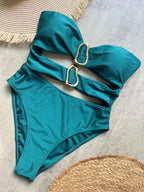 Metal Rings Cut Out Swimwear - Piña Colada
