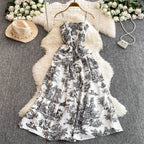 V Neck Dress Sleeveless Ankle Length - Piña Colada