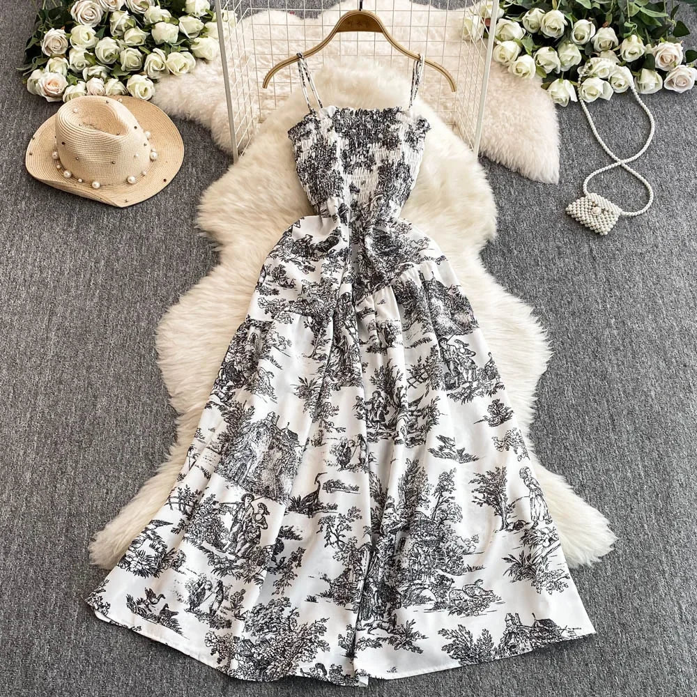 V Neck Dress Sleeveless Ankle Length - Piña Colada