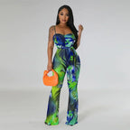 Floral Bodycon Jumpsuit - Piña Colada
