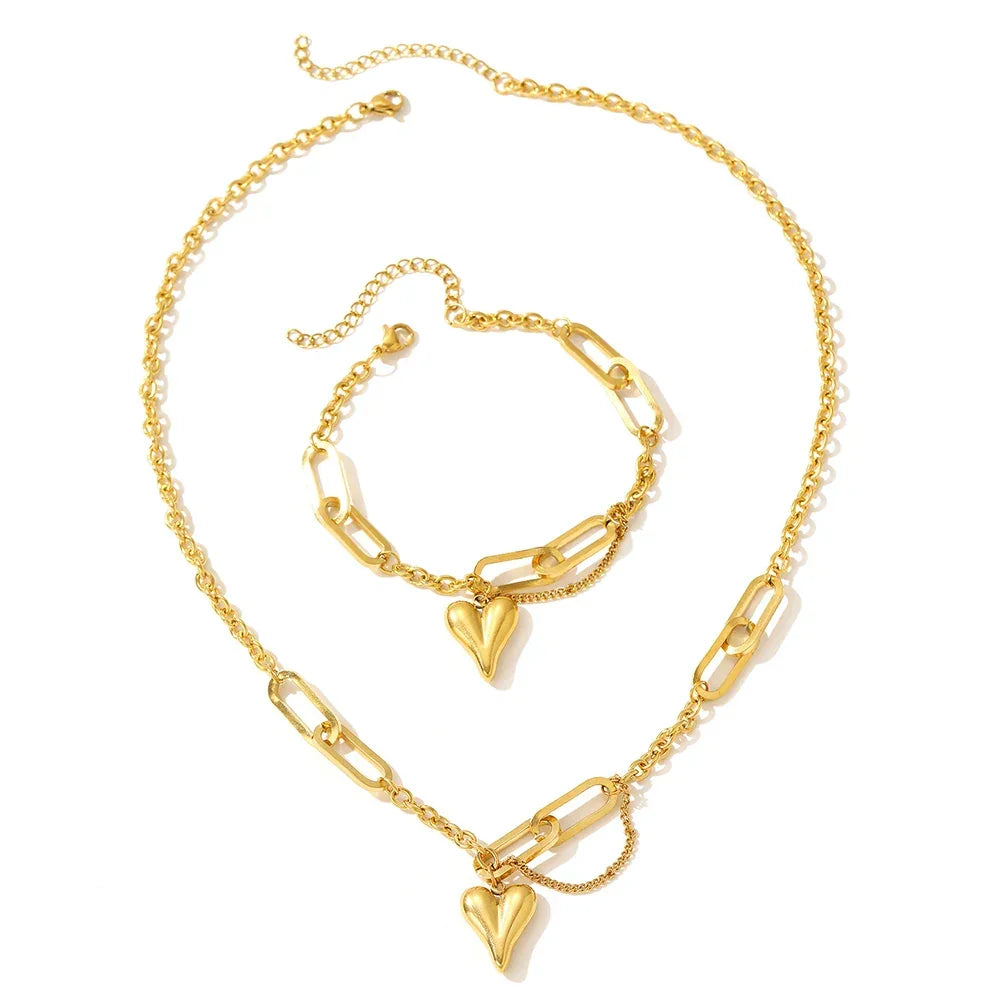 Stainless Steel Heart Jewelry - Piña Colada