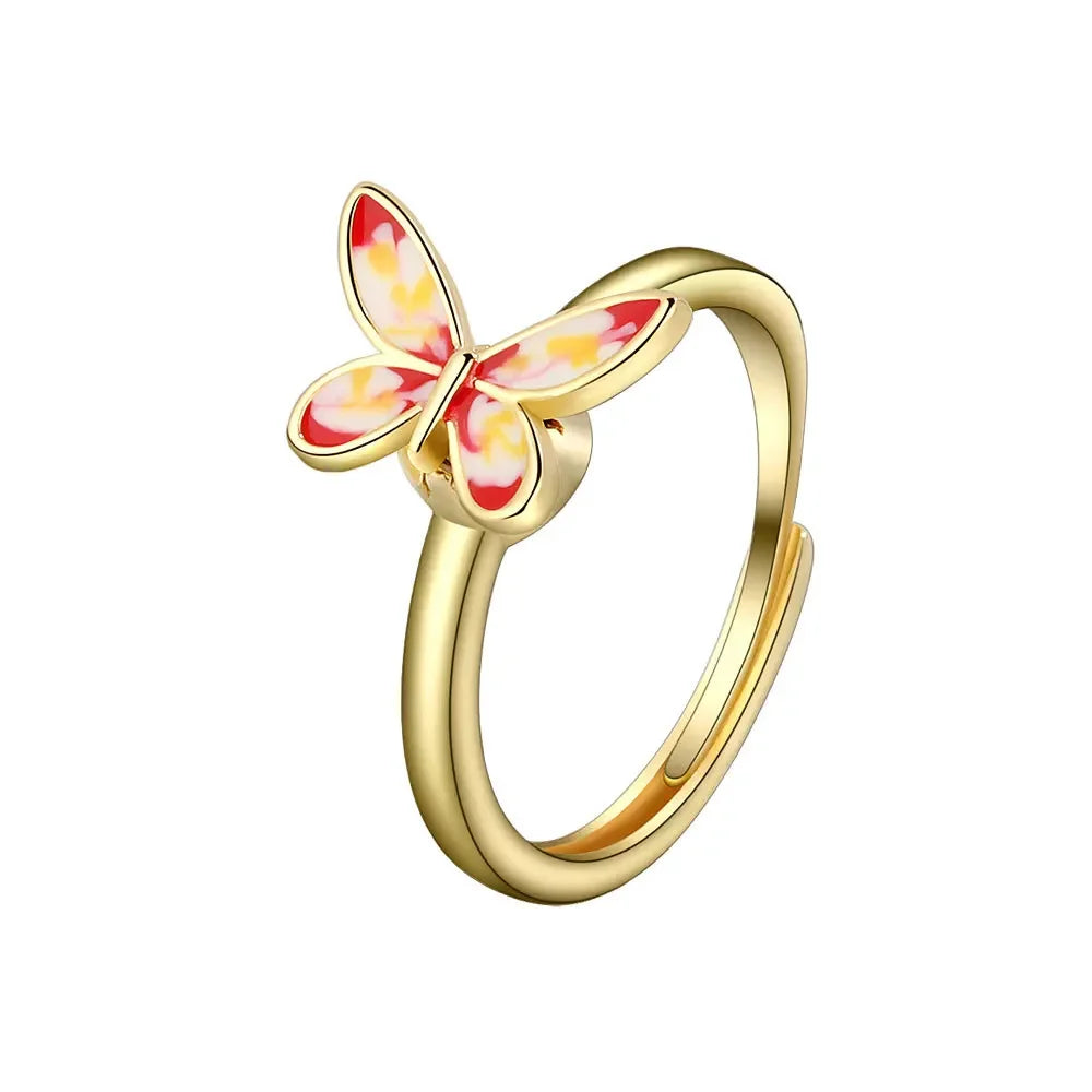 Spinner Ring Crystal Flower - Piña Colada