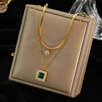 Trendy Stainless Steel Ball Pendant Necklace for Women - Piña Colada