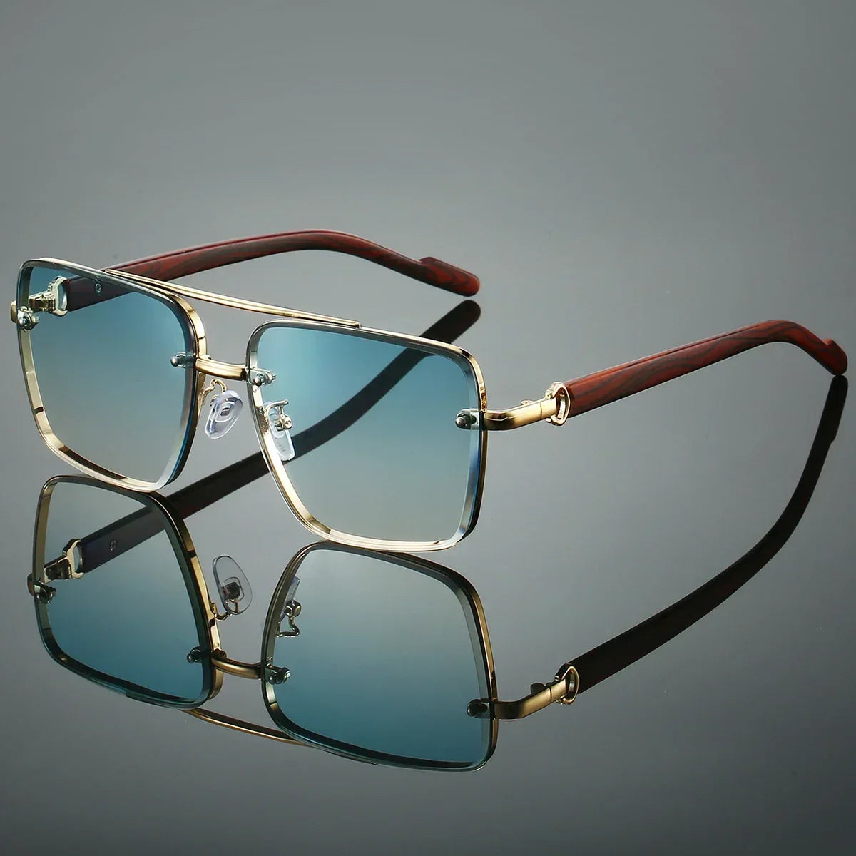 Square Metal Shades Sunglasses - Piña Colada