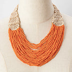 Handmade Small Beaded Necklace - Piña Colada