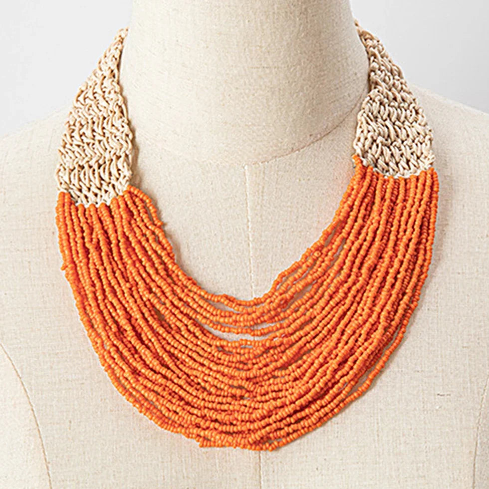 Handmade Small Beaded Necklace - Piña Colada