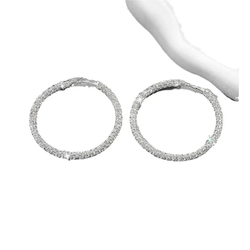 Big Full Crystal Circle Hoop - Piña Colada