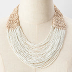 Handmade Small Beaded Necklace - Piña Colada