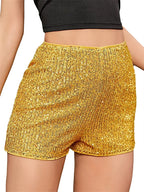 Women’s Sparkly Sequin Party Shorts - Piña Colada