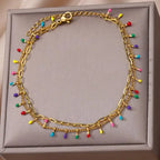 Stainless Steel Gold-Plated Anklet for Women - Piña Colada