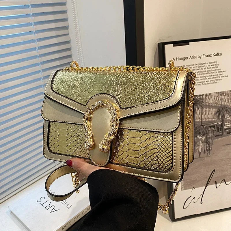 Gold Chain Crossbody Bag - Piña Colada