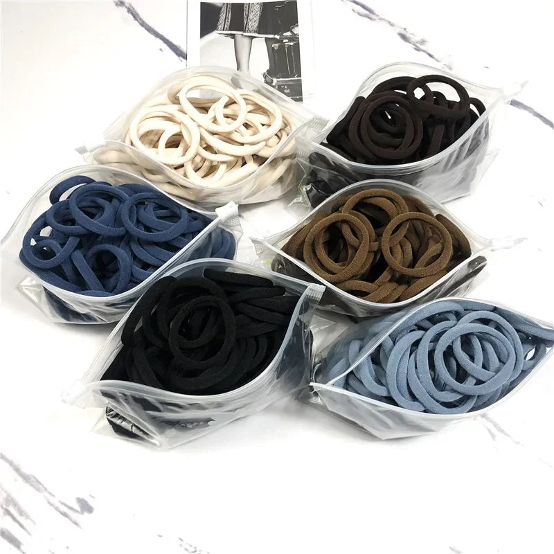 50PCS Elastic Hair Bands Set - Piña Colada