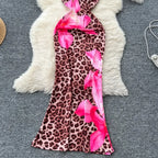 Hollow Out Shoulder Long Dress - Piña Colada