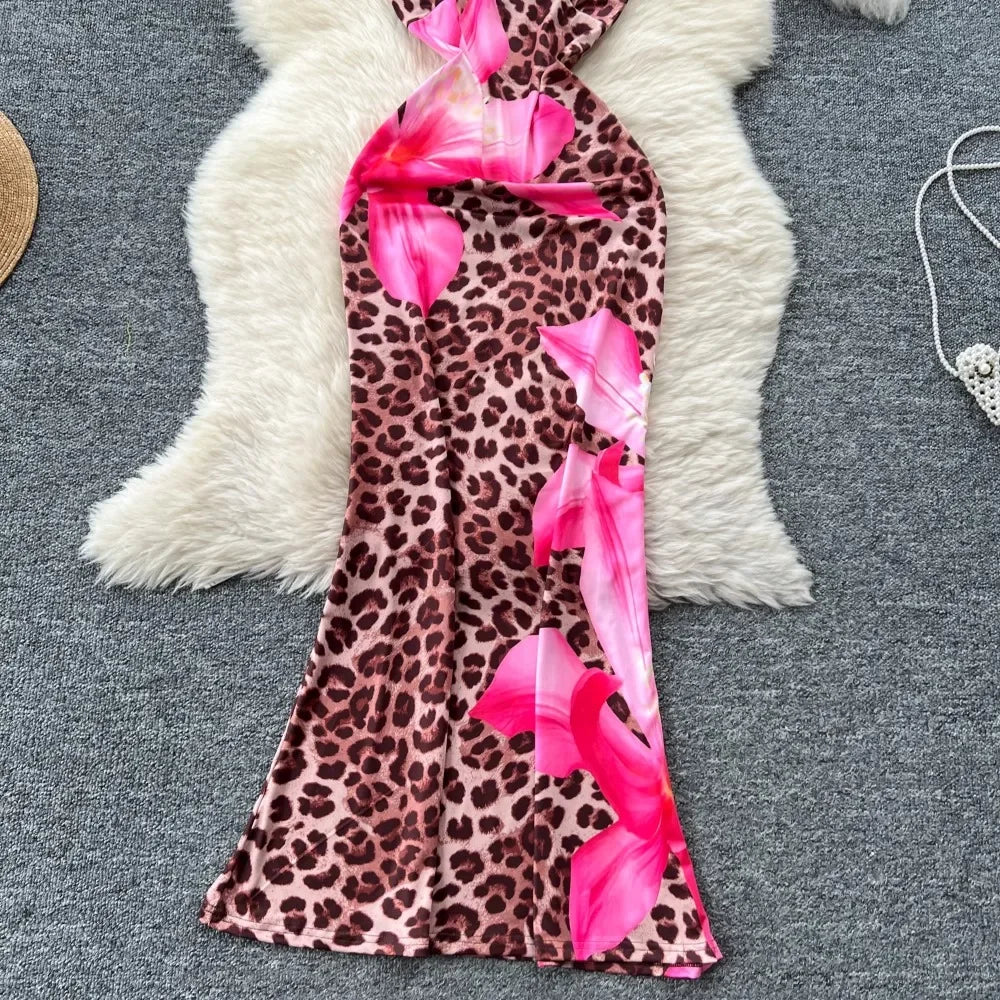 Hollow Out Shoulder Long Dress - Piña Colada