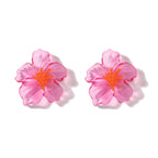 Classic Acrylic Leaf Stud Earrings - Piña Colada