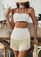 Tassel Bandeau Top & Skirt Set - Piña Colada