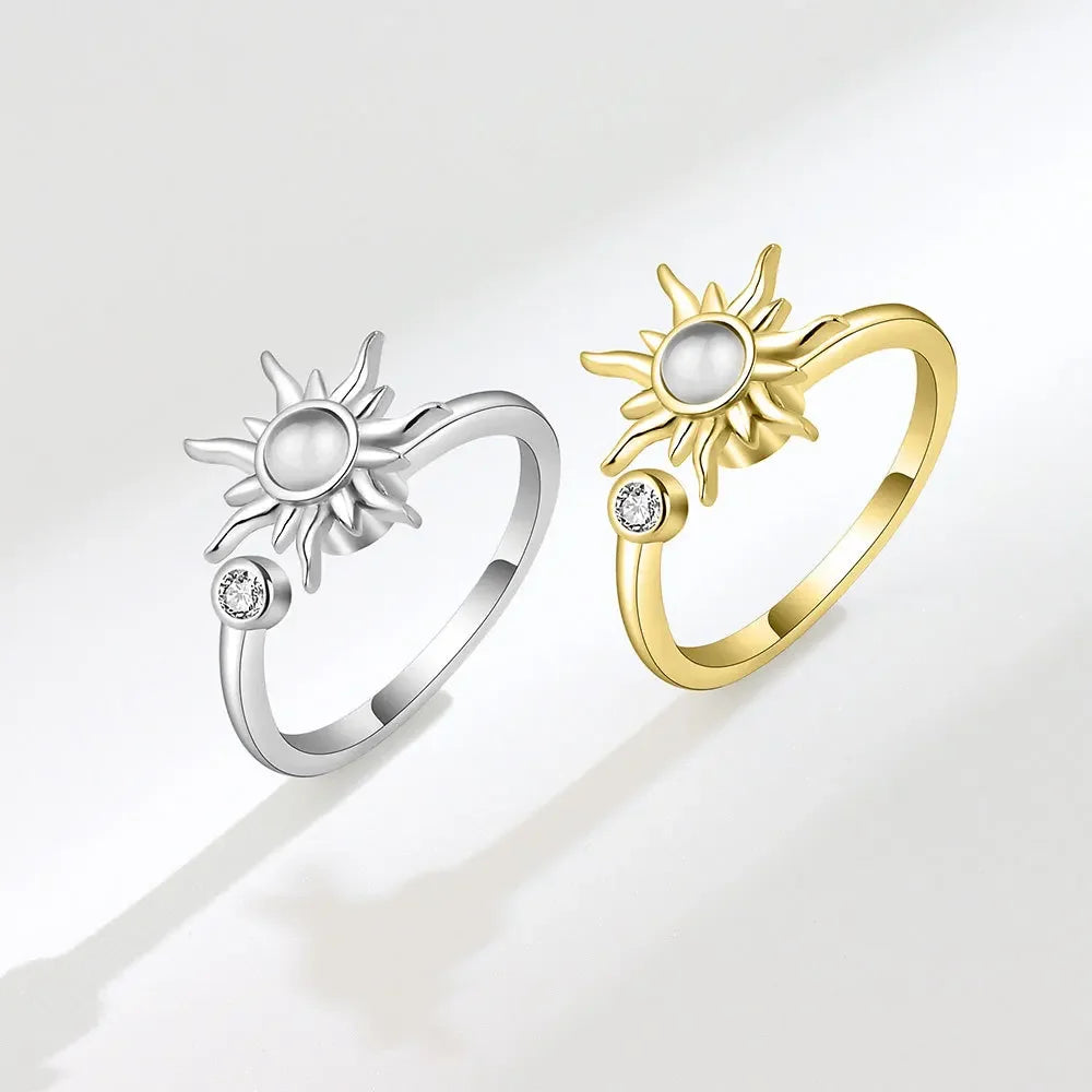 Spinner Ring Crystal Flower - Piña Colada