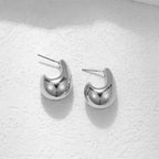 Chunky Stainless Steel Hoop Earrings - Piña Colada
